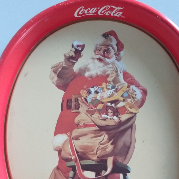 Vintage 1989 Santa Tray Metal - Picture 8 of 10